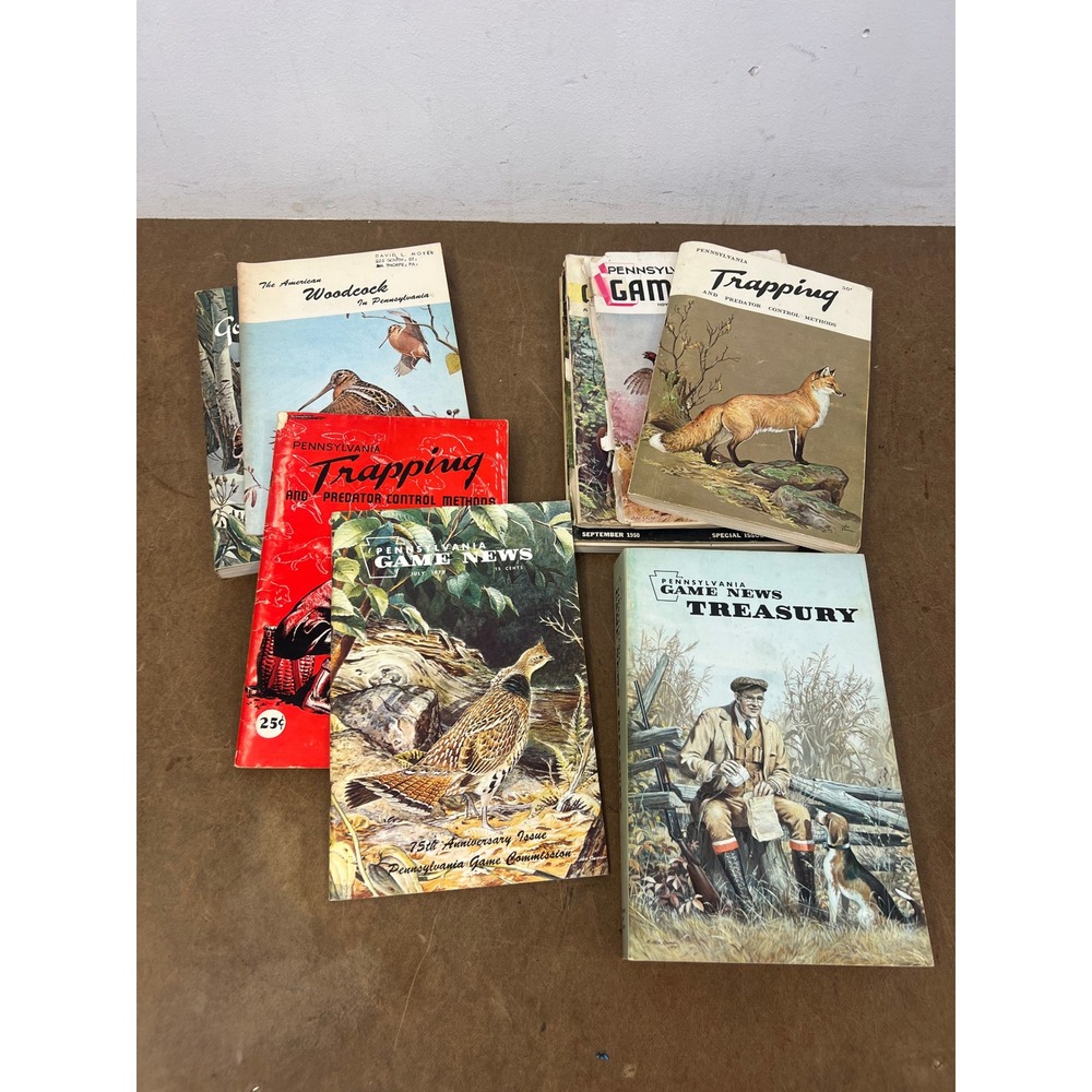 Ned Smith Art Pennsylvania Game News Books Lot Trapping Wildlife Commission 10pc